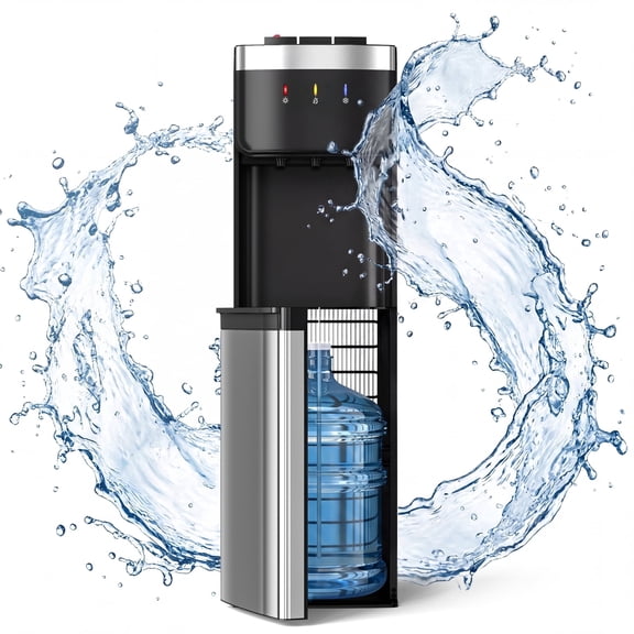 UrbanSync Bottom Loading Water Dispenser with Compressor Cooling, Stainless Steel Body & Aluminum Motor, High Dispensing Area, Safety Lock, New