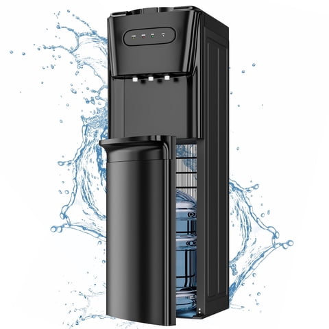 Bottom-Loading Water Dispenser with 3-Settings, Water Cooler with Two 304 Food-Grade Stainless Steel Inner Tanks, Child Lock & Energy-Saving, Fits 5 Gal Bottles Home/Office/Gym
