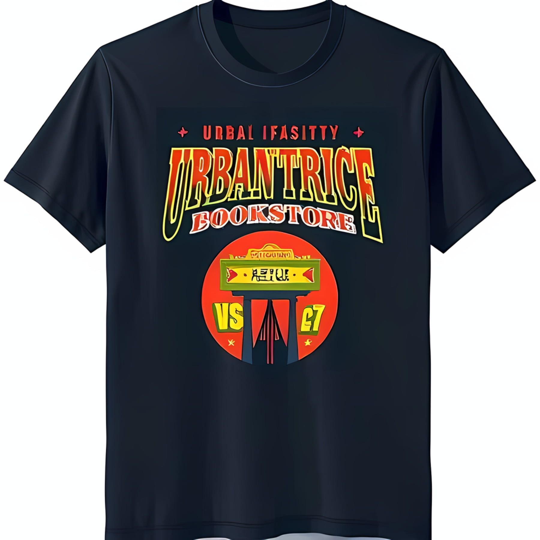 UrbanTricE Bookstore Blue TShirt with Retro Design