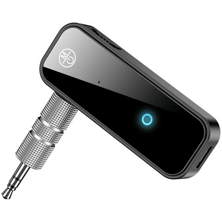 Sounce Bluetooth Car Adapter, Mini Bluetooth 5.0 Transmitter Receiver  Wireless 3.5mm Aux Jack Adapter Hands-Free Car Kit Built-in Mic for Car  Aux