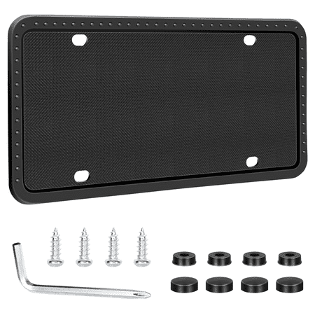 UrbanX Silicone License Plate Frame For Aston Martin DB11 1 Pack Car License Plate Cover, Universal US Car Black License Plate Bracket Holder. Rust-Proof, Rattle-Proof, Weather-Proof