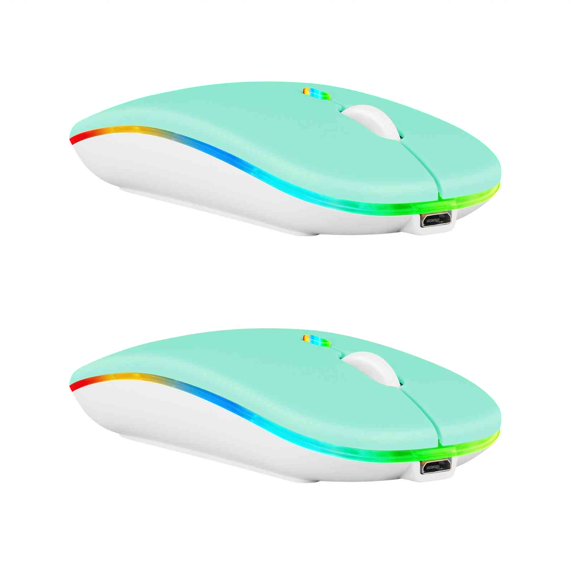 UrbanX Wireless Mouse 2 Pack for HTC Desire 19+/Wildfire R70 – Bluetooth 5.2 & 2.4GHz Rechargeable Laptop mouse with USB Wireless Adapter, Ergonomic Computer Mouse.