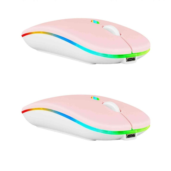 UrbanX Wireless Mouse 2 Pack for iPad Pro 13 (2024)/iPad Pro 11 (2024)/iPad Air 13 (2024)/iPad Air 11 (2024)/iPhone 15 Pro Max – Bluetooth 5.2 & 2.4GHz Rechargeable Mouse with USB Wireless Adapter,.