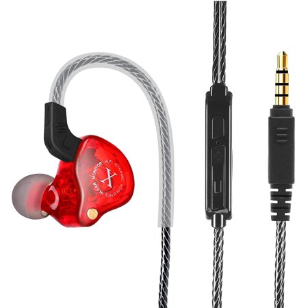 UrbanX iX2 Pro Dynamic Hybrid Dual Driver in Ear Musicians Earphones With Mic Tangle-Free Cable in-Ear Earbuds Headphones For Wiko Sunny3 Plus