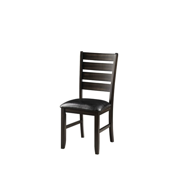 Urbana Black Synthetic Leather & Espresso Finish Side Chair (Set of 2)