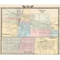 thumbnail image 1 of Historic City Map - Urbana Champaign Mattoon Charleston Illinois - Warner 1876 - 27.31 x 23 - Vintage Wall Art, 1 of 5