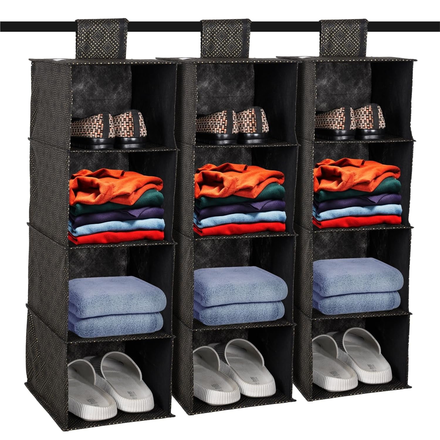 Urbane Home Shoe Rack 4 Shelf Foldable Storage Rack Clothes Hanging ...