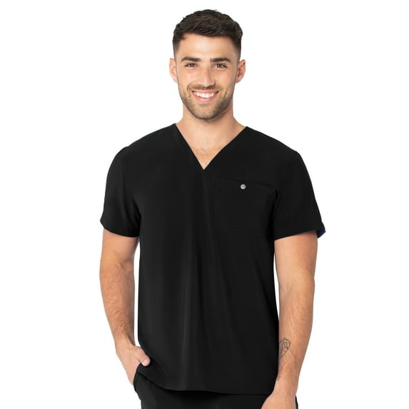 Urbane Performance One-Pocket Tuckable Scrub Top for Men: Modern Tailored Fit, V-Neck Medical Scrub Top 9154