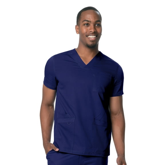 Urbane Ultimate Men's Modern Fit 2-Way Stretch Three Pocket V-Neck Scrub Top, Style 9151