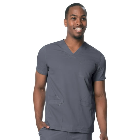 Urbane Ultimate Men's Modern Fit 2-Way Stretch Three Pocket V-Neck Scrub Top, Style 9151