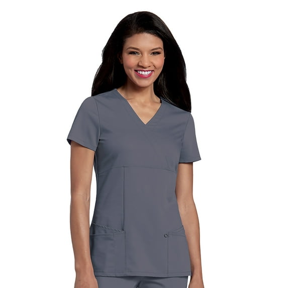 Urbane Ultimate Mock Wrap Top Scrub Top for Women: Modern Tailored Fit, Luxe Soft Stretch Fabric Medical Scrubs 9038