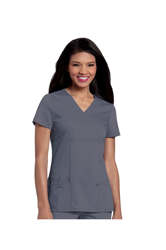 Urbane Ultimate Mock Wrap Top Scrub Top for Women: Modern Tailored Fit, Luxe Soft Stretch Fabric Medical Scrubs 9038