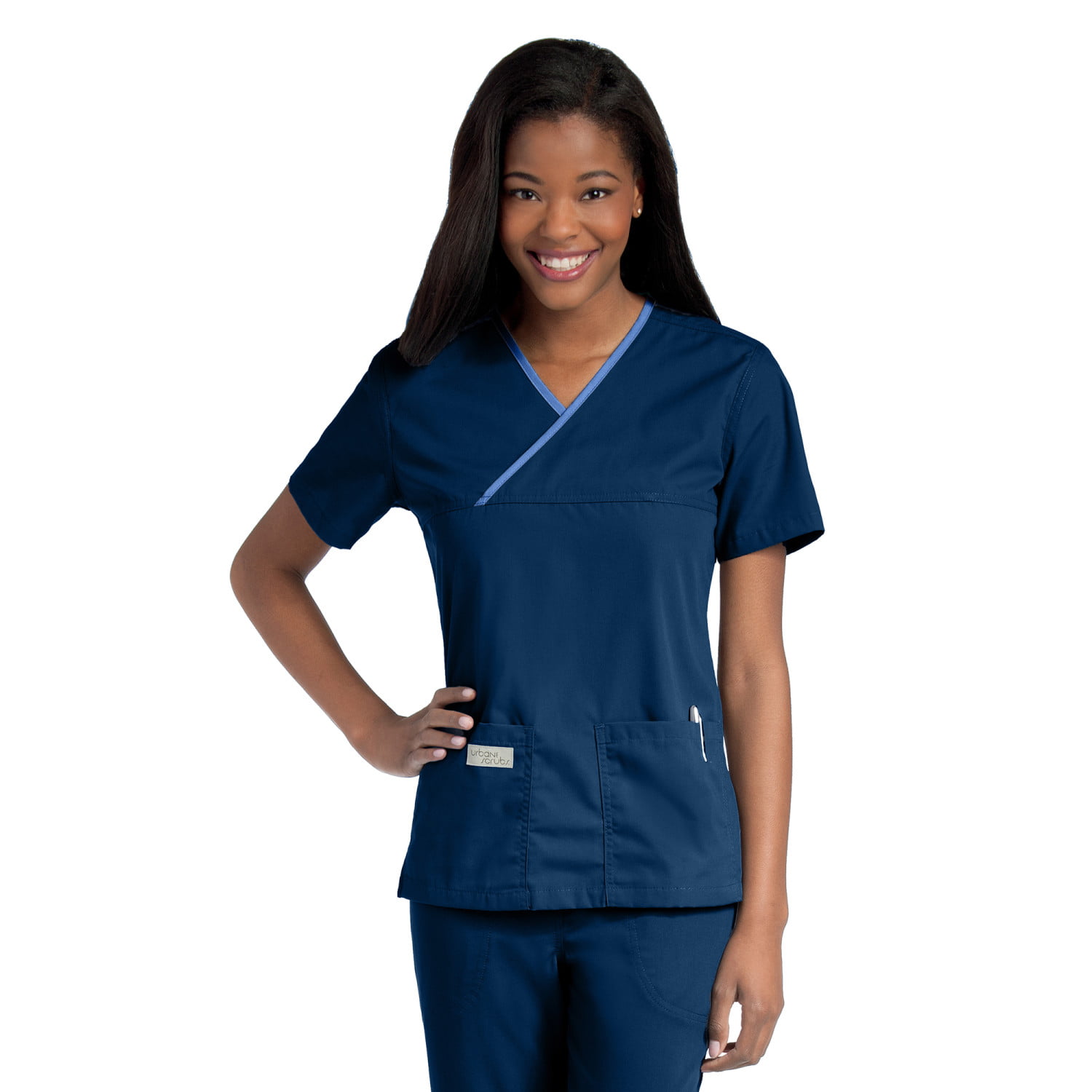 Hanes Women's Comfort Fit Short Sleeve Ribbed Side Panel V-Neck Scrub Top,  Style HSW100, Sizes up-to 3XL 
