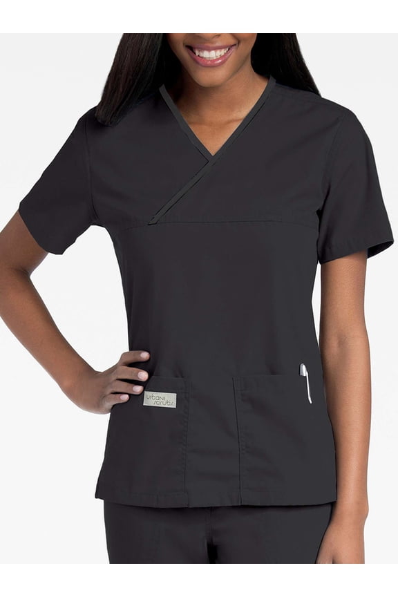 Urbane by Landau Women's Double Pocket Crossover Scrub Top, Style 9534