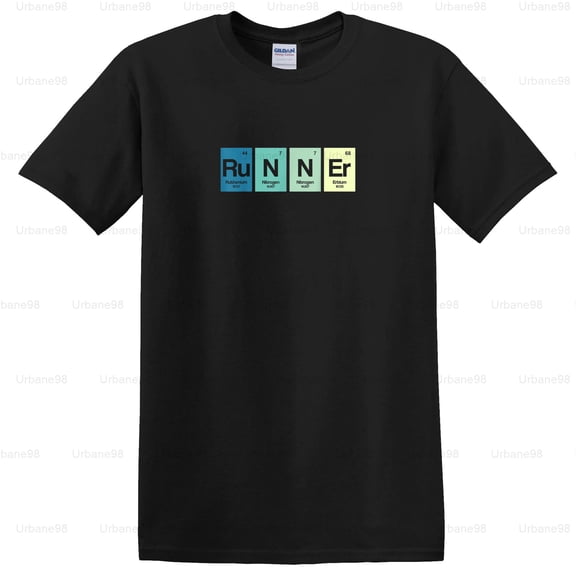 Urbane98 Runner Periodic Table, Funny Marathon Science Pun T-Shirt, SW, Hoodie , for Unisex, up to size 5XL