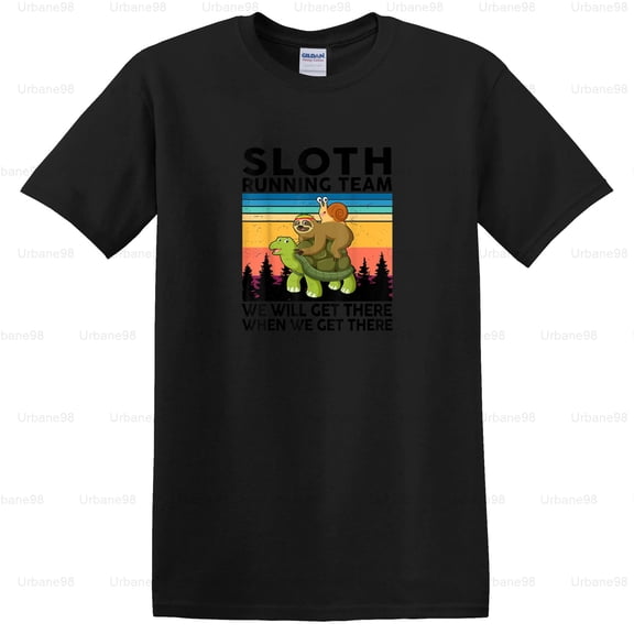Urbane98 Sloth Running Team, Funny 5k, Marathon Runner Fun T-Shirt, SW, Hoodie , for Unisex, up to size 5XL