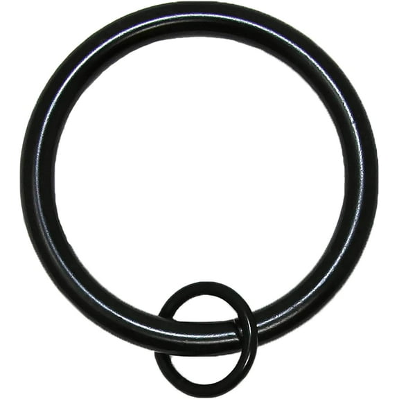 Urbanest Curtain Rings with Eyelets, 1.5" Inner Diameter, Set of 28 - Black