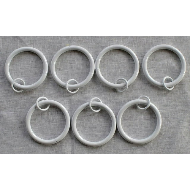 Urbanest 1 1/2" Metal Curtain Rings With Eyelets, Set of 7, Glossy White