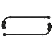Urbanest 1/2” Adjustable Wall Mounted Swing Arm Rods 14"-24", Matte Black, Set of 2