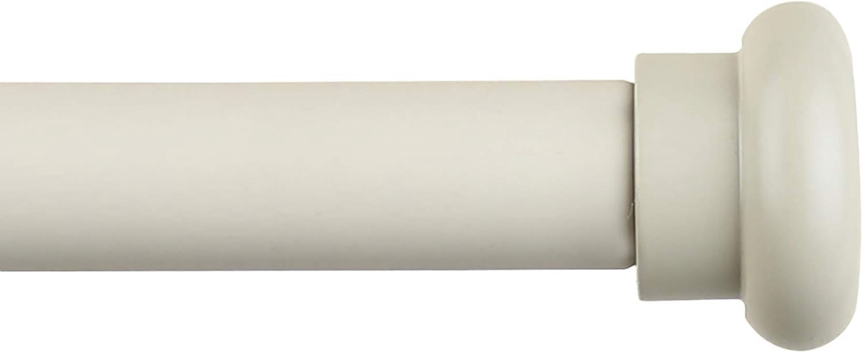 Urbanest Adjustable Single Curtain Rod Set Button Finials – 1 - Inch Diameter, With French White Rod, 28–48 Inches