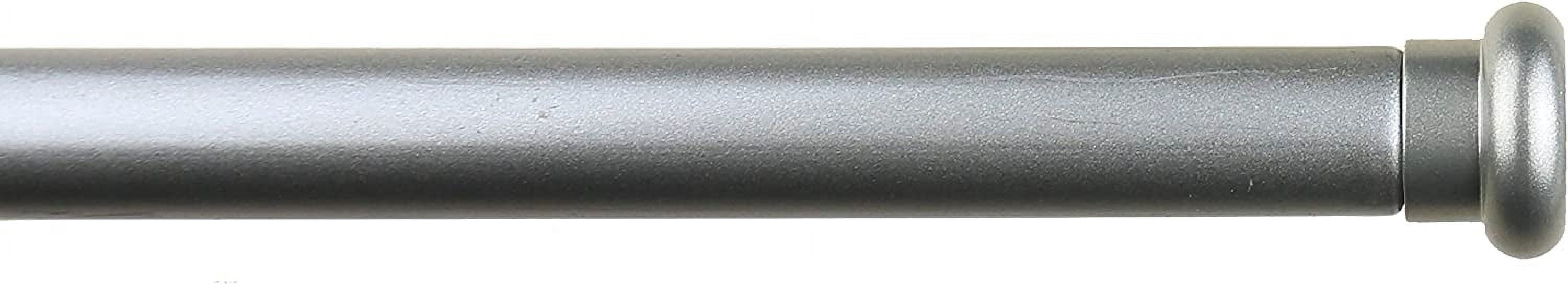 Urbanest Adjustable Single Curtain Rod Set Button Finials – 1 - Inch Diameter, With Pewter Rod, 28–48 Inches