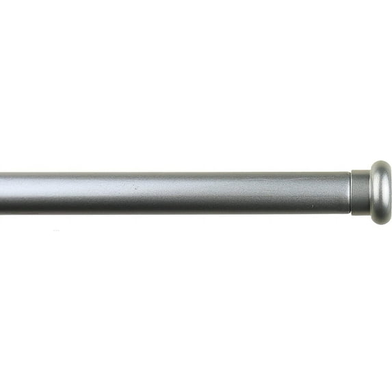 Urbanest Adjustable Single Curtain Rod Set Button Finials – 1 - Inch Diameter, With Pewter Rod, 28–48 Inches