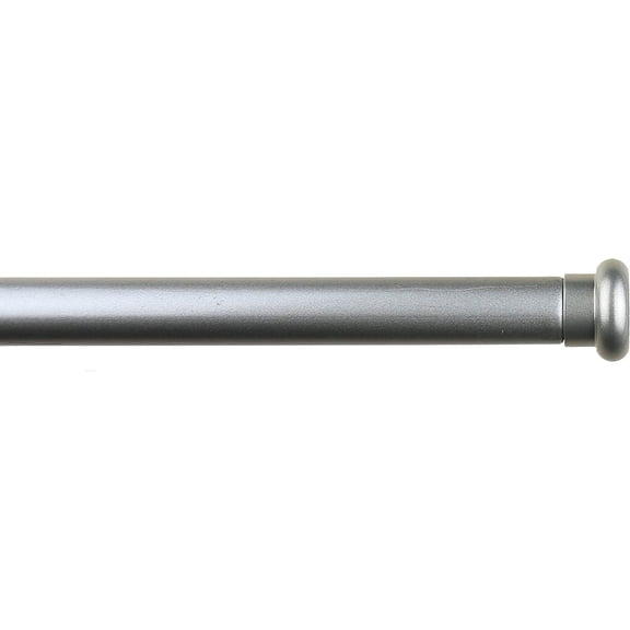 Urbanest Adjustable Single Curtain Rod Set Button Finials – 1 - Inch Diameter, With Pewter Rod, 48–84 Inches