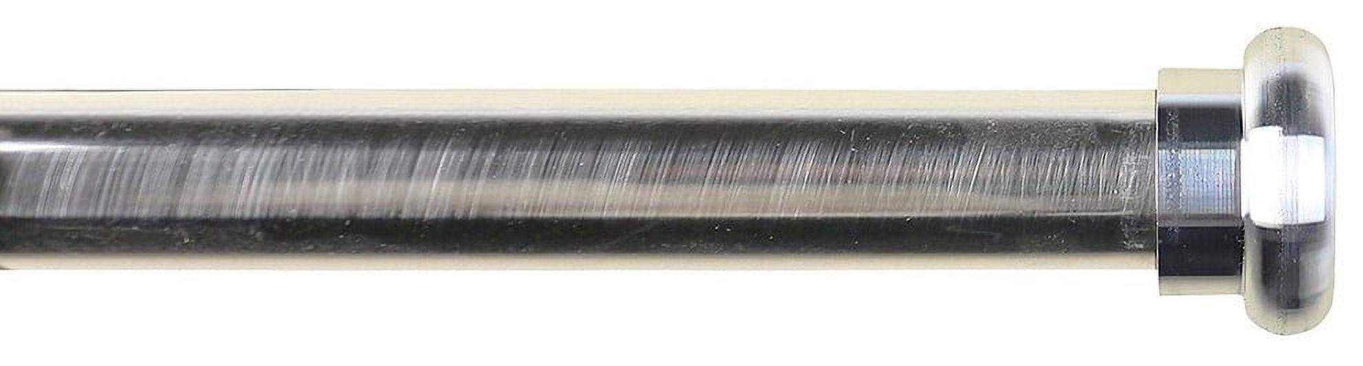 Urbanest 1" Button Adjustable Curtain Rod, 84"-120", Brushed Steel