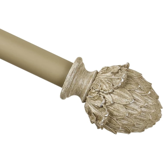 Urbanest Adjustable Single Curtain Rod Set Artichoke Finials – 1 - Inch Diameter, With Cottage Rod, 48–84 Inches