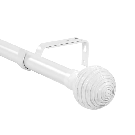 Urbanest 1" Diameter Favo Curtain Rod, 48"-84", Glossy White