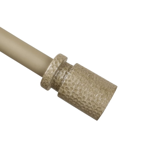 Urbanest 1" Hammered Adjustable Curtain Rod with Designer Finials — Heavy-Duty Metal Telescoping Rod, Easy Install, 28"–48″, Cottage Beige