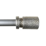 Urbanest 1" Hammered Adjustable Curtain Rod with Designer Finials — Heavy-Duty Metal Telescoping Rod, Easy Install, 48"–84″, Antique Silver/Pewter
