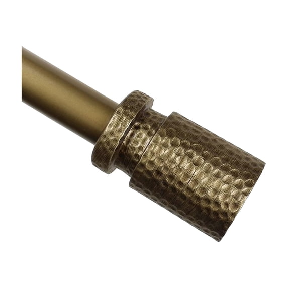 Urbanest 1" Hammered Adjustable Curtain Rod with Designer Finials — Heavy-Duty Metal Telescoping Rod, Easy Install, 48"–84″, Renaissance Gold