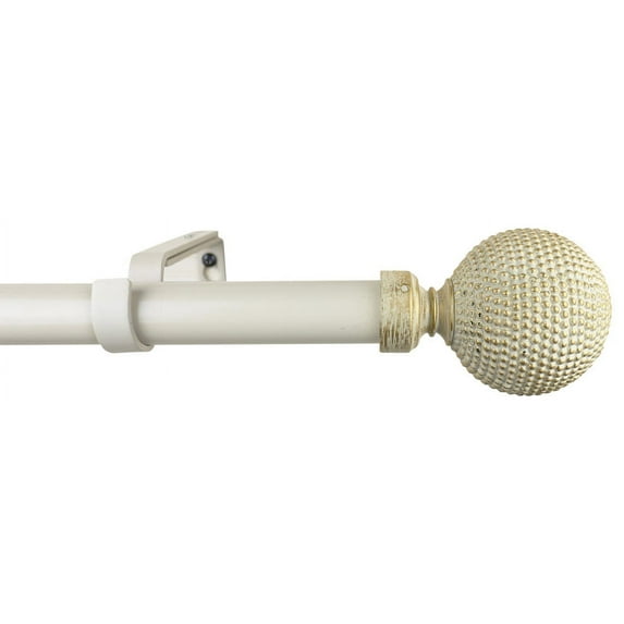 Urbanest 1" Diameter Giato Curtain Rod, 28"-48", Gilded French White