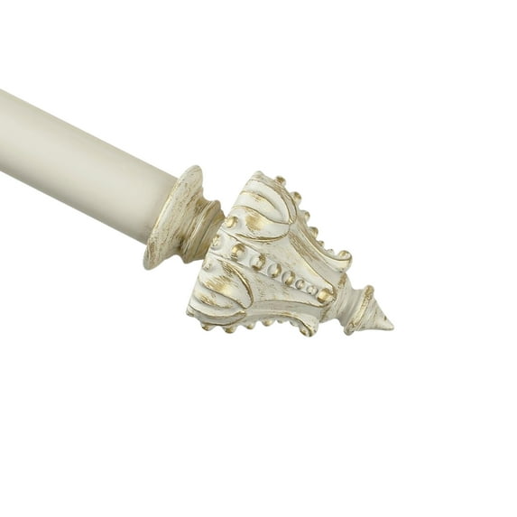 Urbanest 1" Diameter Regale Curtain Rod, 84"-120", Gilded French White