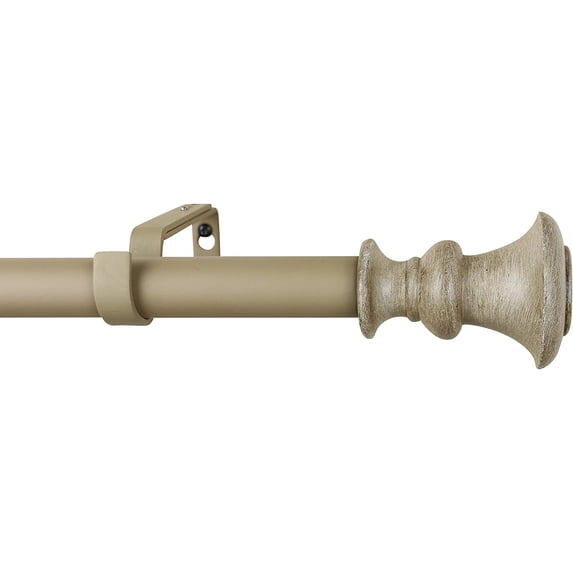 Urbanest Adjustable Single Curtain Rod Set Tavo Finials – 1 - Inch Diameter, With Cottage Rod, 28–48 Inches