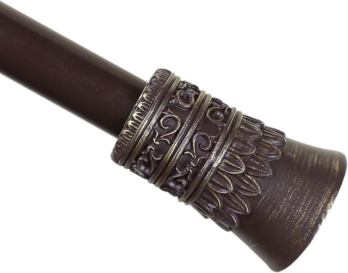 Urbanest Adjustable Single Curtain Rod Set Bronze With Gold Tribale Finials – 1 - Inch Diameter, With Bronze Rod, 84–120 Inches