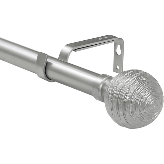 Urbanest Adjustable Single Curtain Rod Set Favo Finials – 1 - Inch Diameter, With Pewter Rod, 48–84 Inches