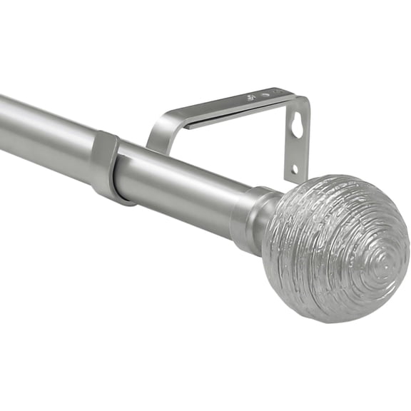 Urbanest Adjustable Single Curtain Rod Set Favo Finials – 1 - Inch Diameter, With Pewter Rod, 48–84 Inches