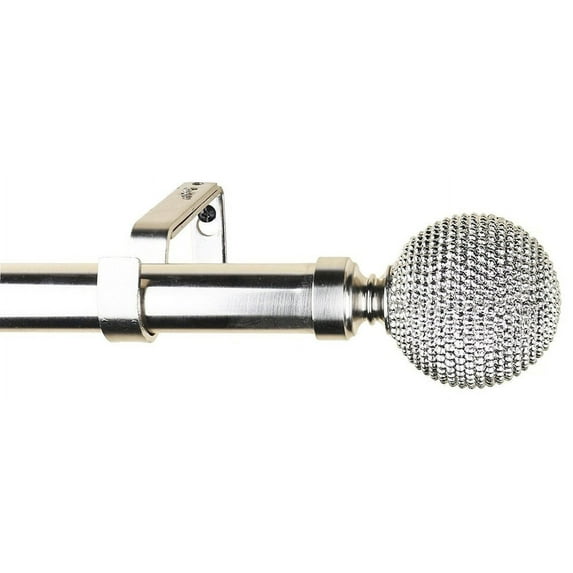 Urbanest 1" Giato Curtain Rod, 84"-120", Brushed Steel