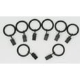 thumbnail image 1 of Urbanest 1" Metal Curtain Rod Rings with Clips, Fits up to 3/4″ Rod – Durable Drapery Rings for Smooth Gliding & Secure Grip, 40 Pieces, Black, 1 of 1