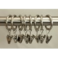 thumbnail image 1 of Urbanest 1" Metal Curtain Rod Rings with Clips, Fits up to 3/4″ Rod – Durable Drapery Rings for Smooth Gliding & Secure Grip, 40 Pieces, Nickel, 1 of 1