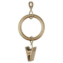 Urbanest 1" Metal Curtain Rod Rings with Clips and Eyelets, Fits up to 3/4″ Rod – Durable Drapery Rings for Smooth Gliding & Secure Grip, 10 Pieces, Antique Gold