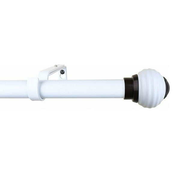 Urbanest 1" Miele Adjustable Curtain Rod, Glossy White, 28"-48"
