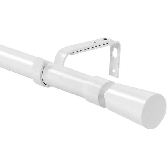 Urbanest Adjustable Single Curtain Rod Set Nagle Finials – 1 - Inch Diameter, With Glossy White Rod, 48–84 Inches