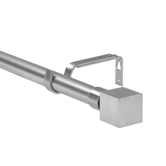 Urbanest 1" Wright Adjustable Curtain Rod, 28"-48", Brushed Steel
