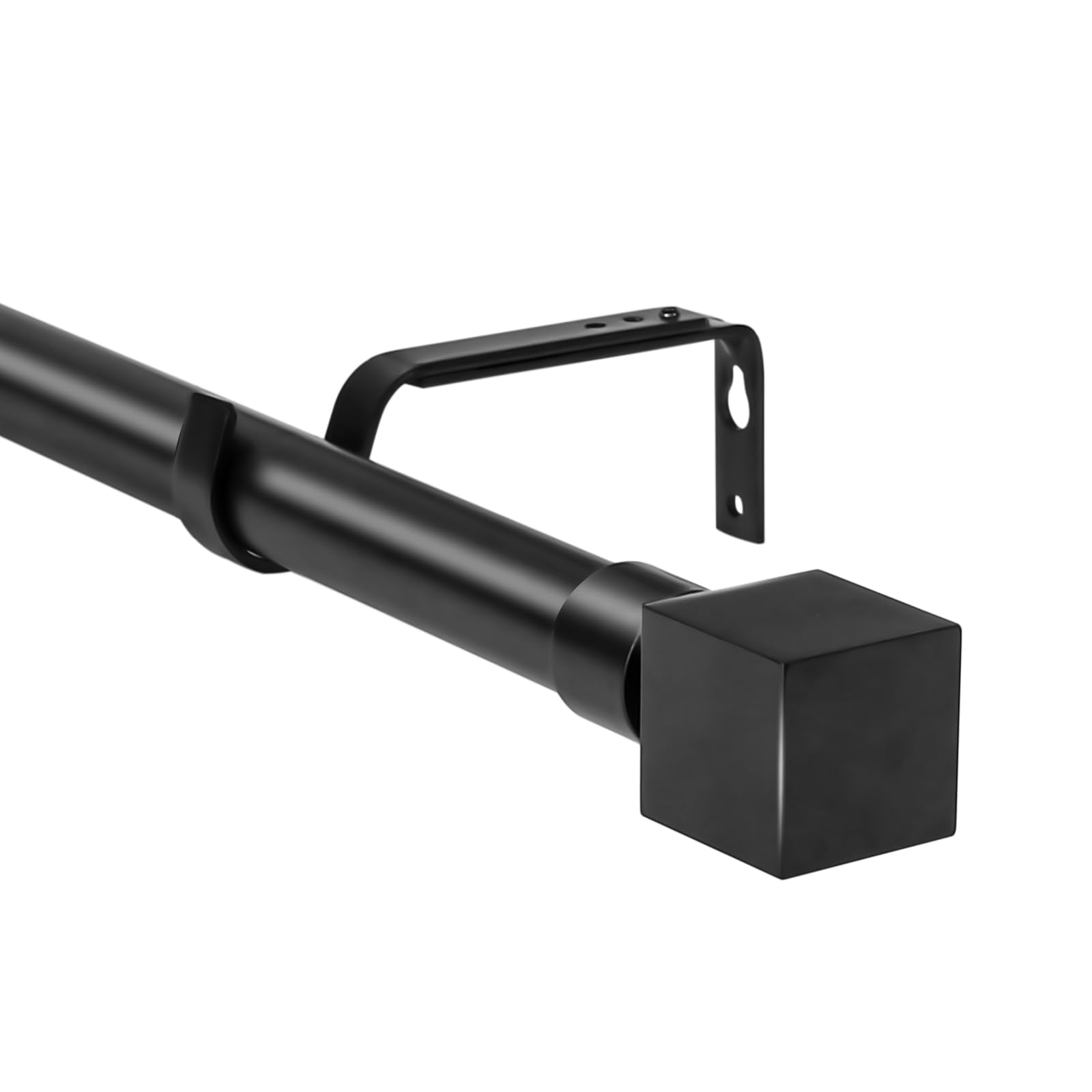 Urbanest 1" Wright Adjustable Curtain Rod, 48"-84", Black