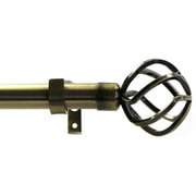 Urbanest 1" Zeffoli Drapery Curtain Rod, 84"-120", Antique Brass