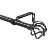 Urbanest 1" Zeffoli Drapery Curtain Rod, 84"-120", Black