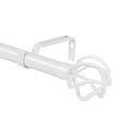 thumbnail image 1 of Urbanest 1" Diameter Designer Birdcage Single Curtain Rod – Heavy Metal Decorative Finials, Drapery Hardware for Window Treatments, 84" to 120", Glossy White, 1 of 6
